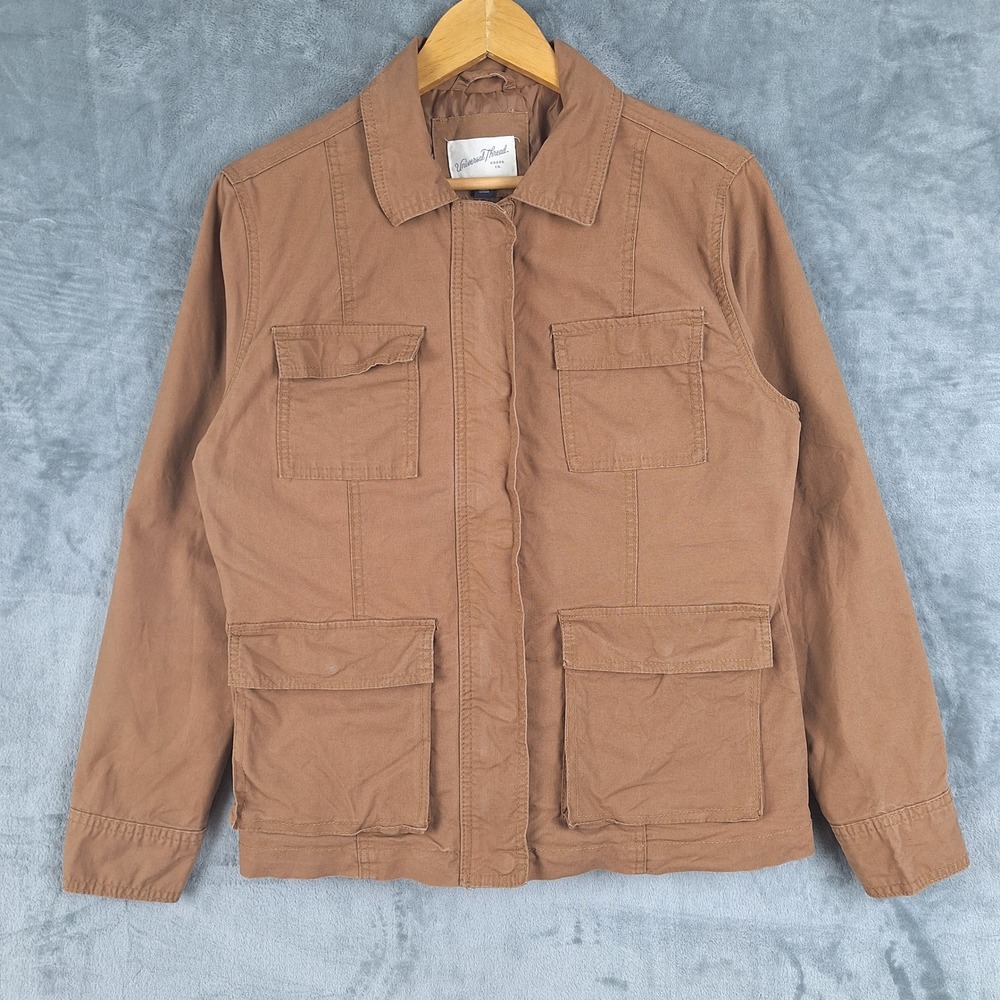 Utility Chore Jacket Womens Small Brown Cargo Barn Farm Field Coat Workwear